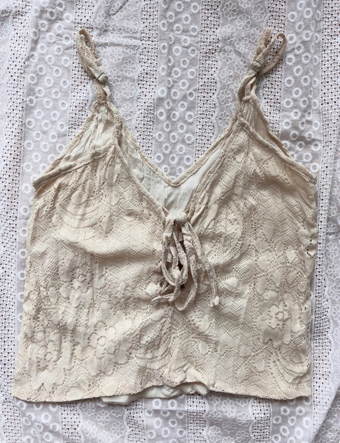 Beige crochet corset sleeveless 상품이미지1