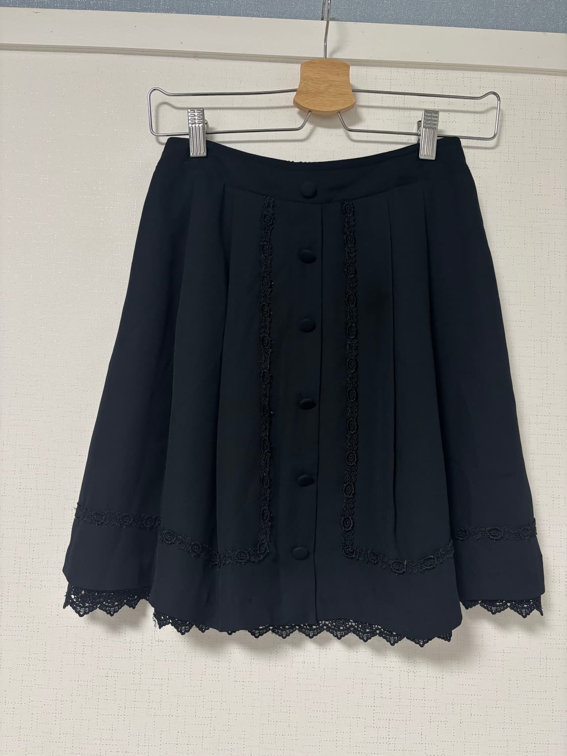 일본빈티지 로걀 공겜 블랙 레이스 스커트 상품이미지1