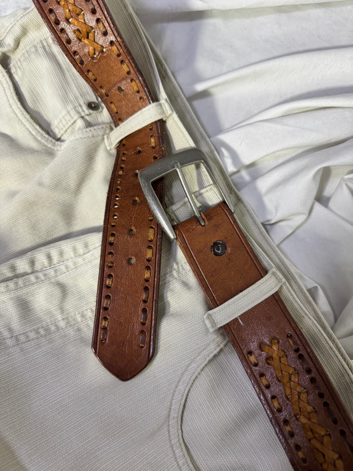 빈티지 위빙 레더 벨트 상품이미지3