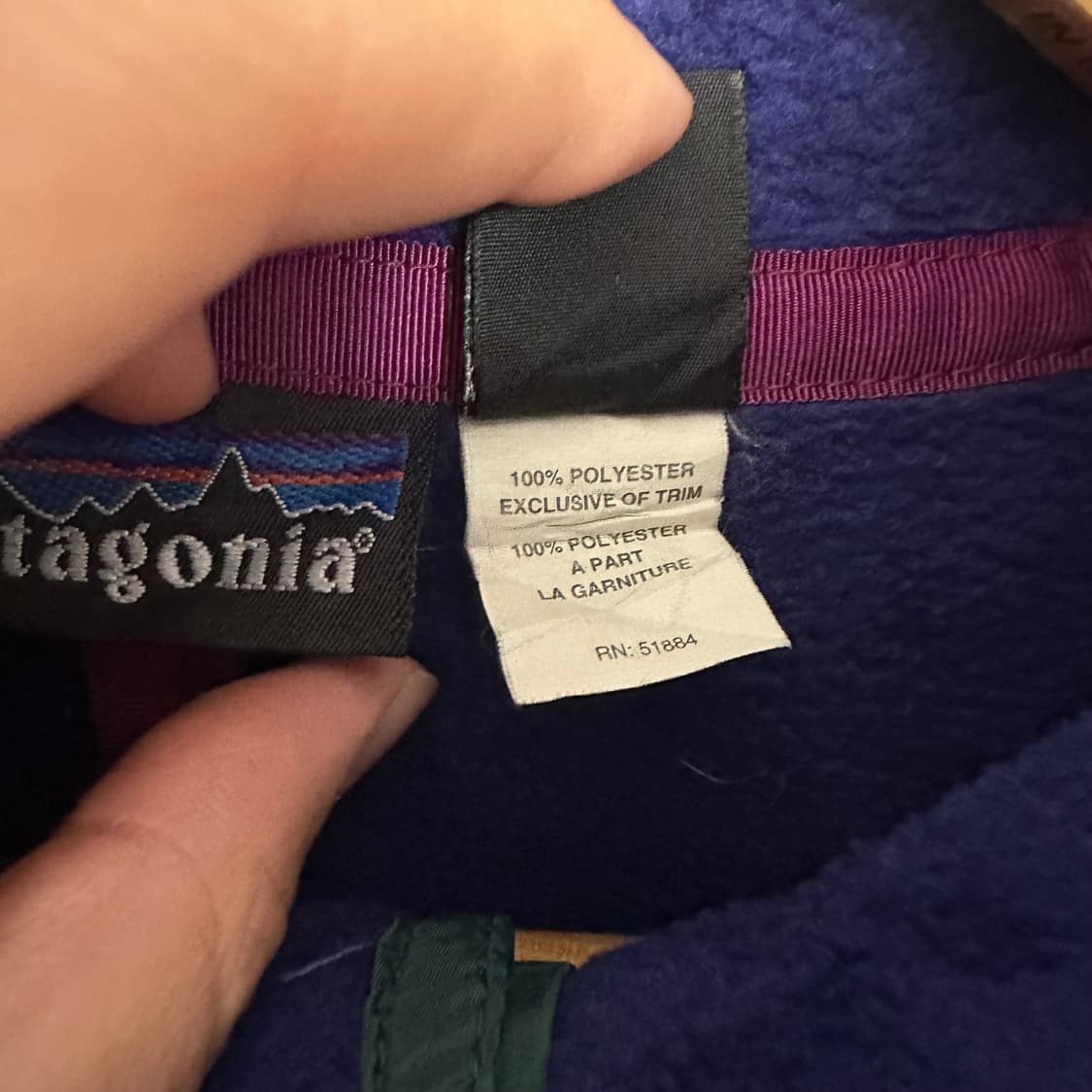 90‘s 파타고니아 신칠라 스냅티 ’퍼플/그린‘ 상품이미지6