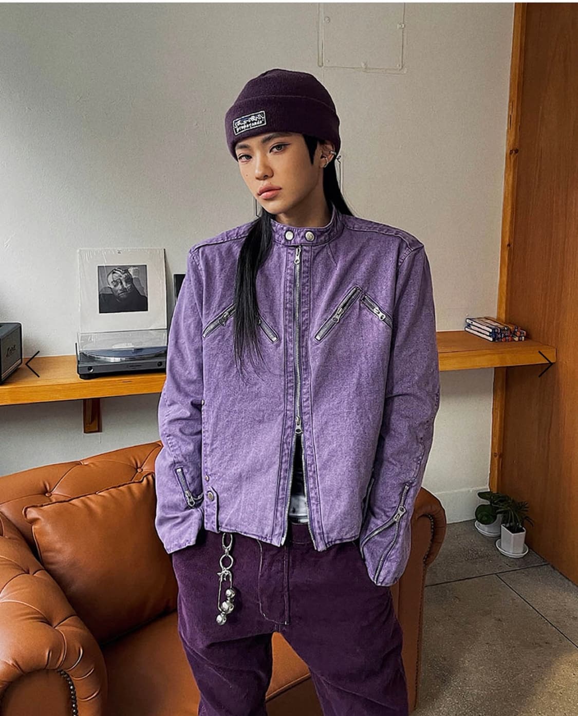 THE MUSEUM VISITOR 피그먼트 라이더 자켓 상품이미지1