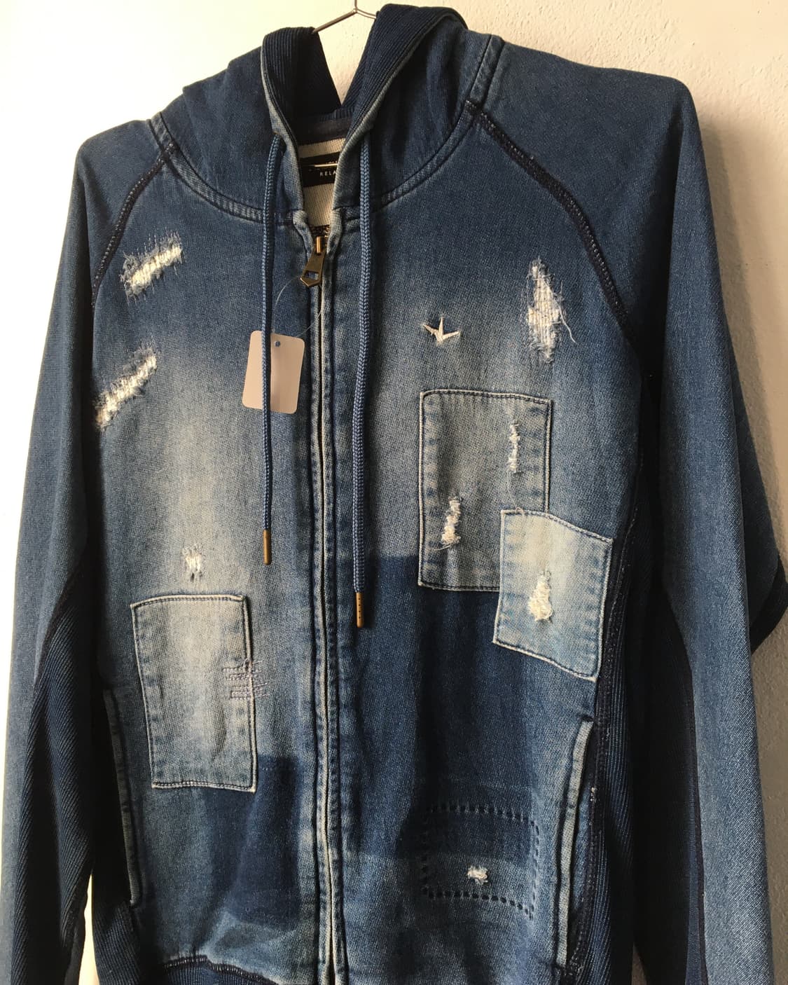 Patch damage point hood zip up 상품이미지4