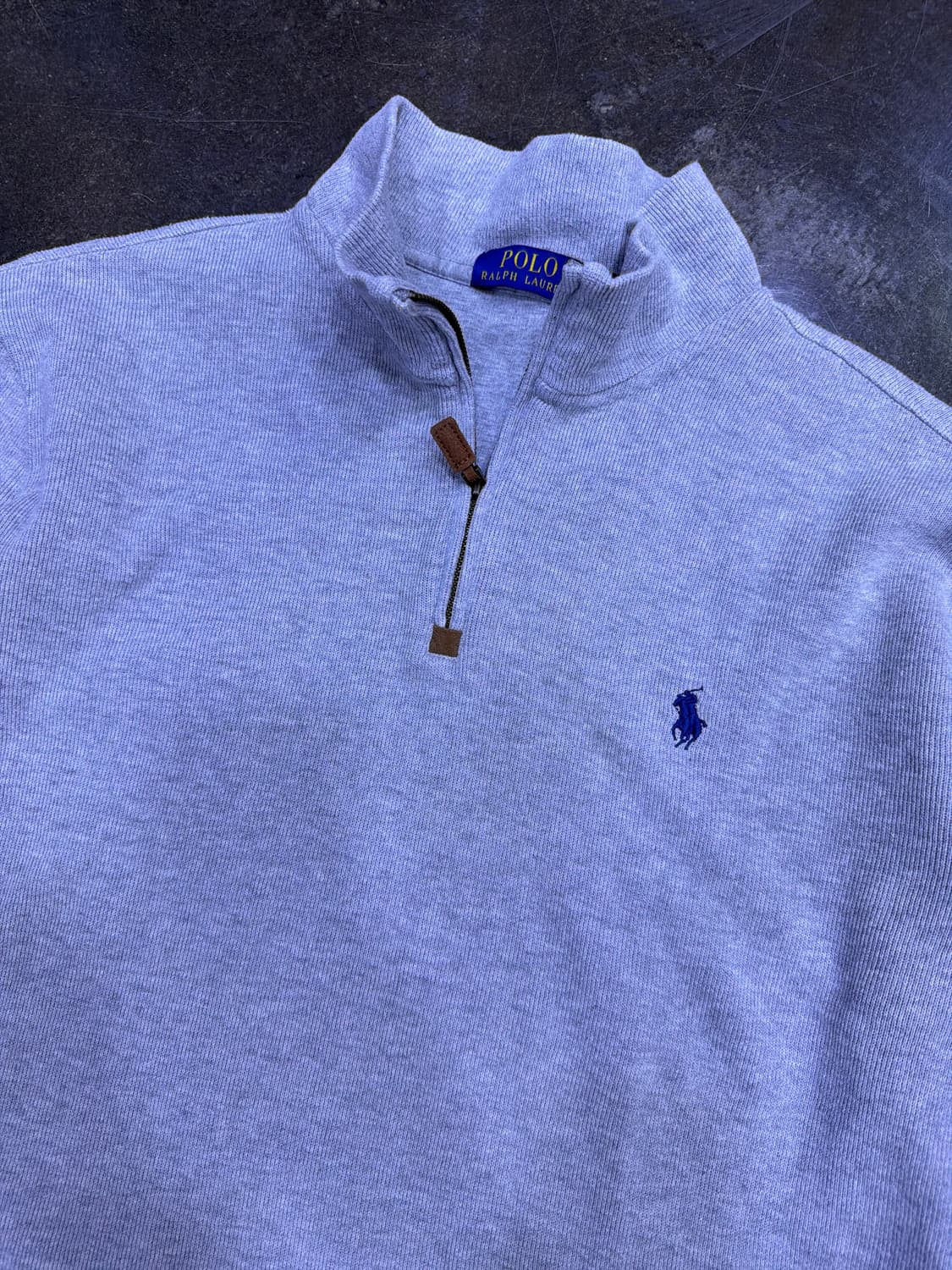 폴로 랄프로렌 하프집업 니트 스웨터 그레이 XL 상품이미지3