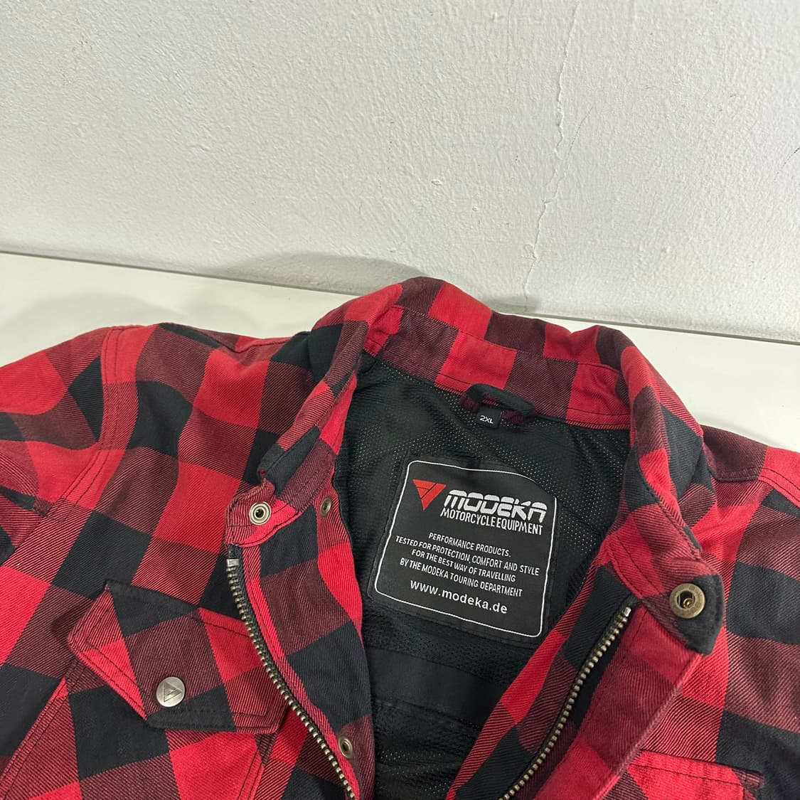 L MOOEKA 바둑판체크 팔꿈치패드 바이크자켓 상품이미지4