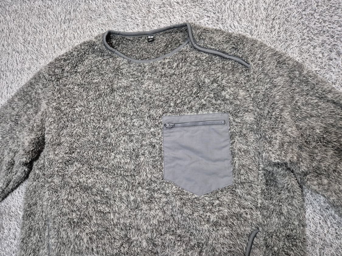 유니클로 남성 숄더 스냅버튼 플리스 티 L 상품이미지2