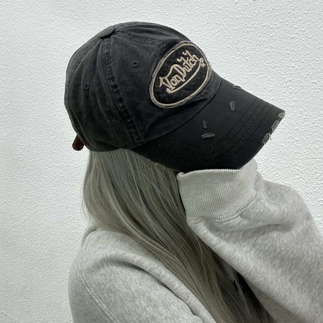 본더치 y2k 그런지 그레이 볼캡 상품이미지2