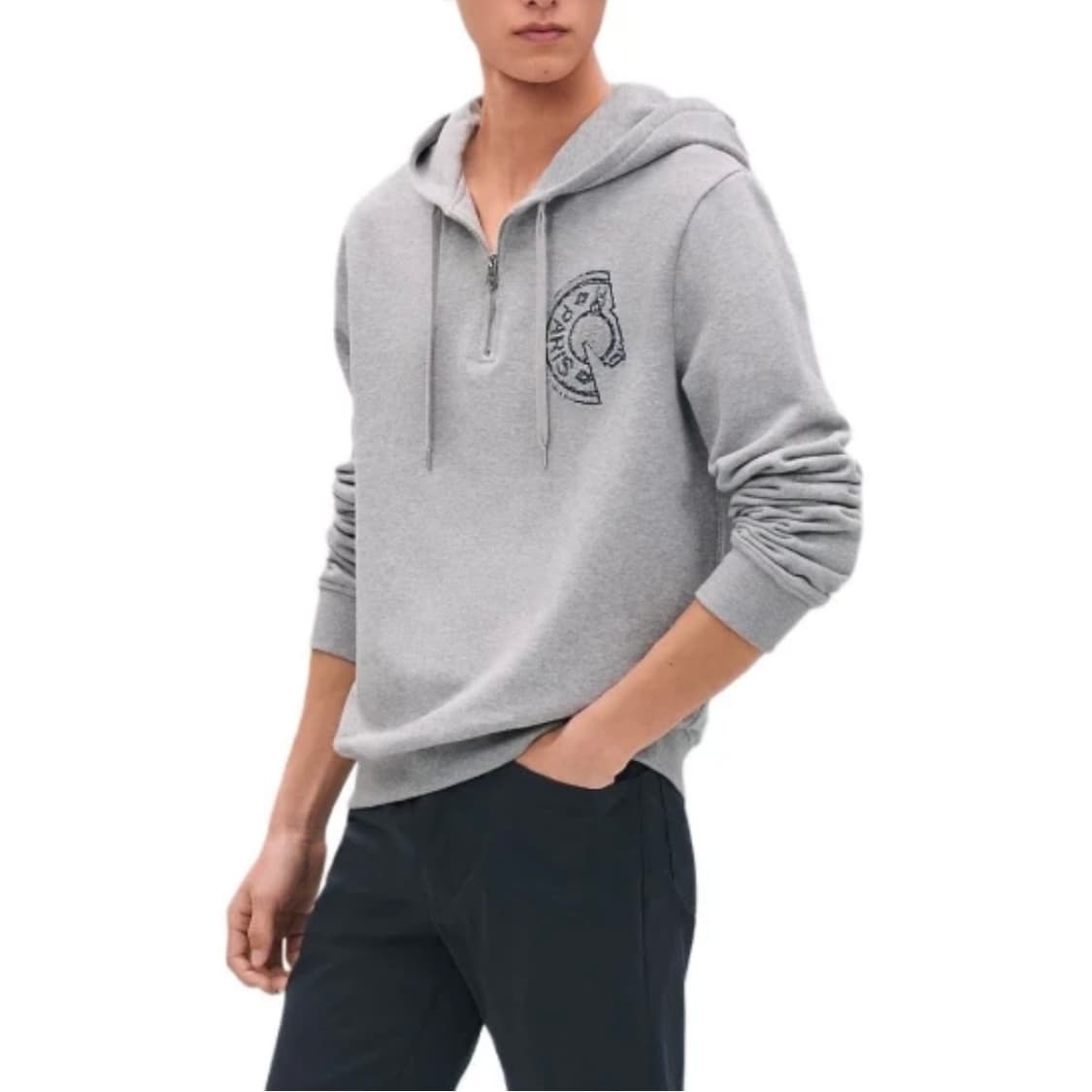 [S+급/2XL] 에르메스 크루드 후드 반집업 그레이 상품이미지9