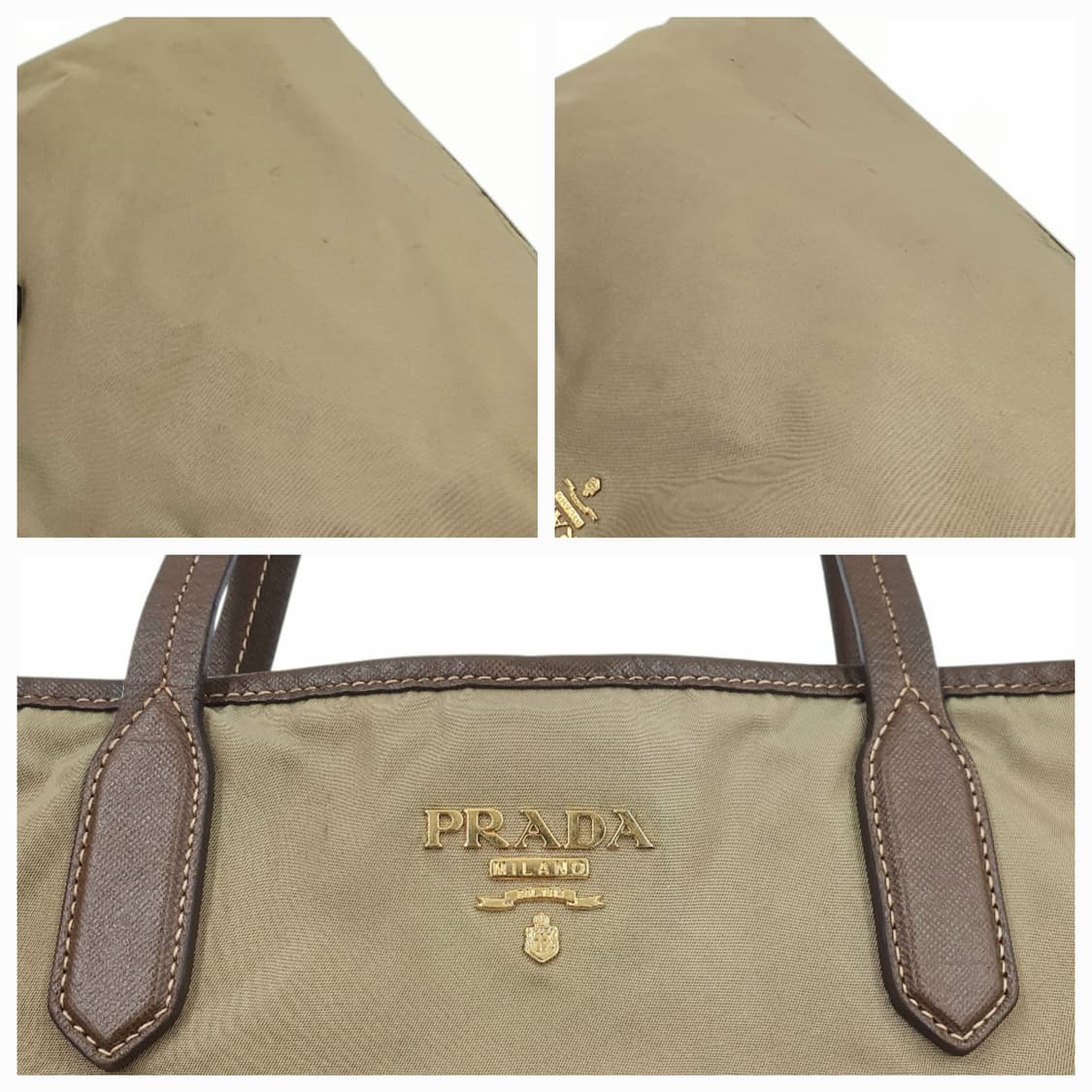 프라다 리나일론 금장 카키 쇼퍼백 숄더백 상품이미지8