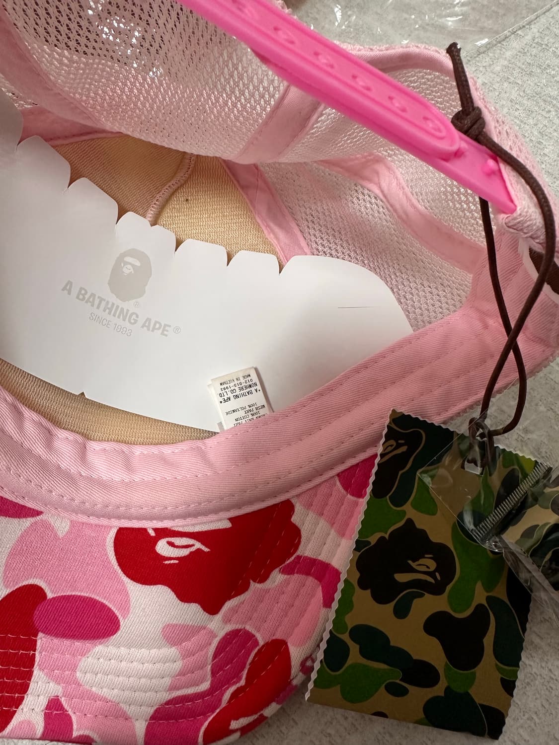 베이프[bape]abc카모 핑크 트러커캡 상품이미지3