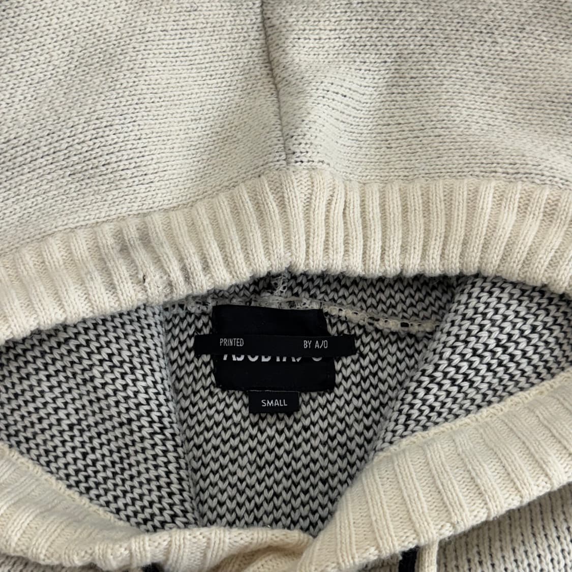 Ajobyajo 아조바이아조 아이보리 니트 후드티 상품이미지5