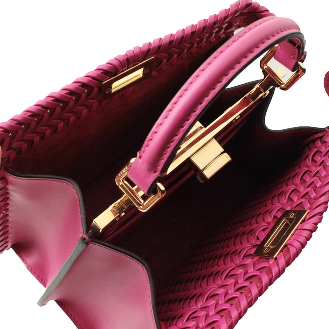 펜디 퍼플 위빙 미니 피카부 금장 토트겸 크로스 상품이미지5