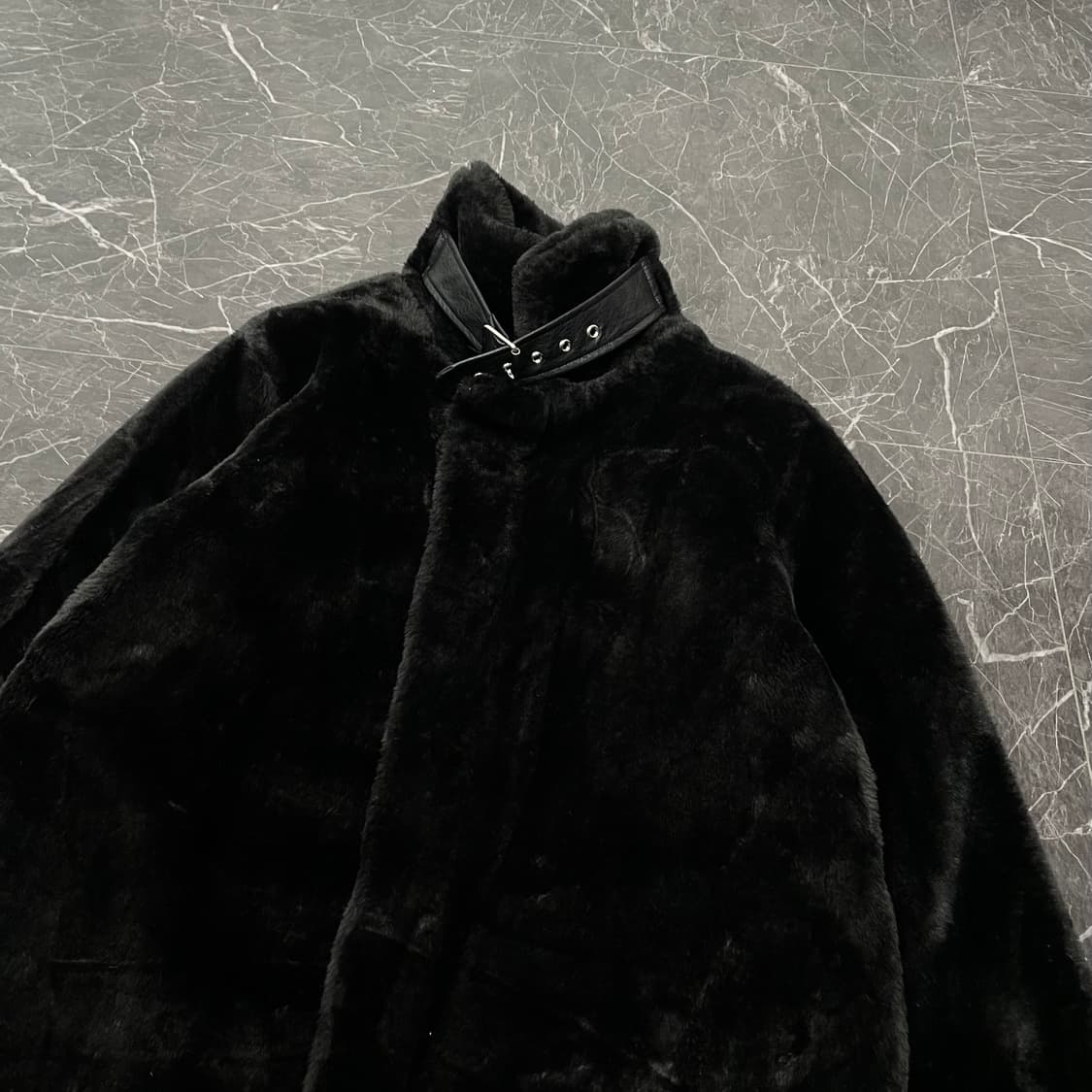 M-L 블랙 퍼 무스탕 자켓 상품이미지7