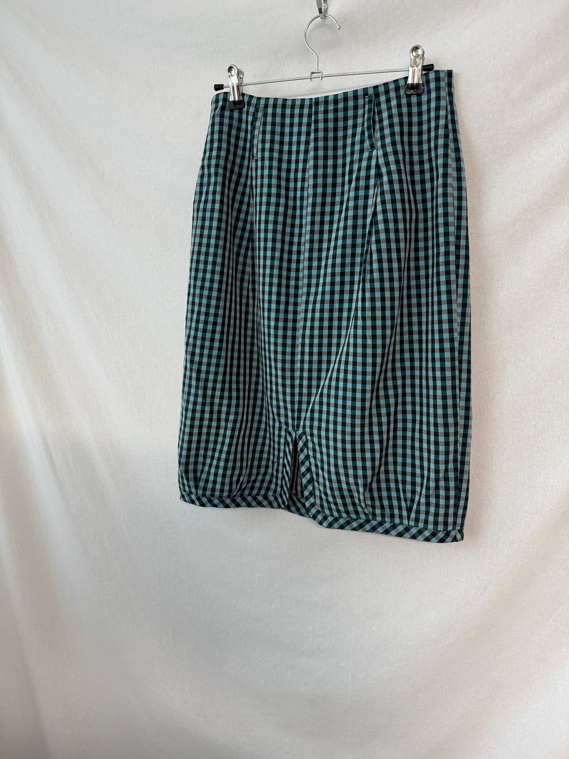 민트 브라운 체크 패턴 스커트 상품이미지7