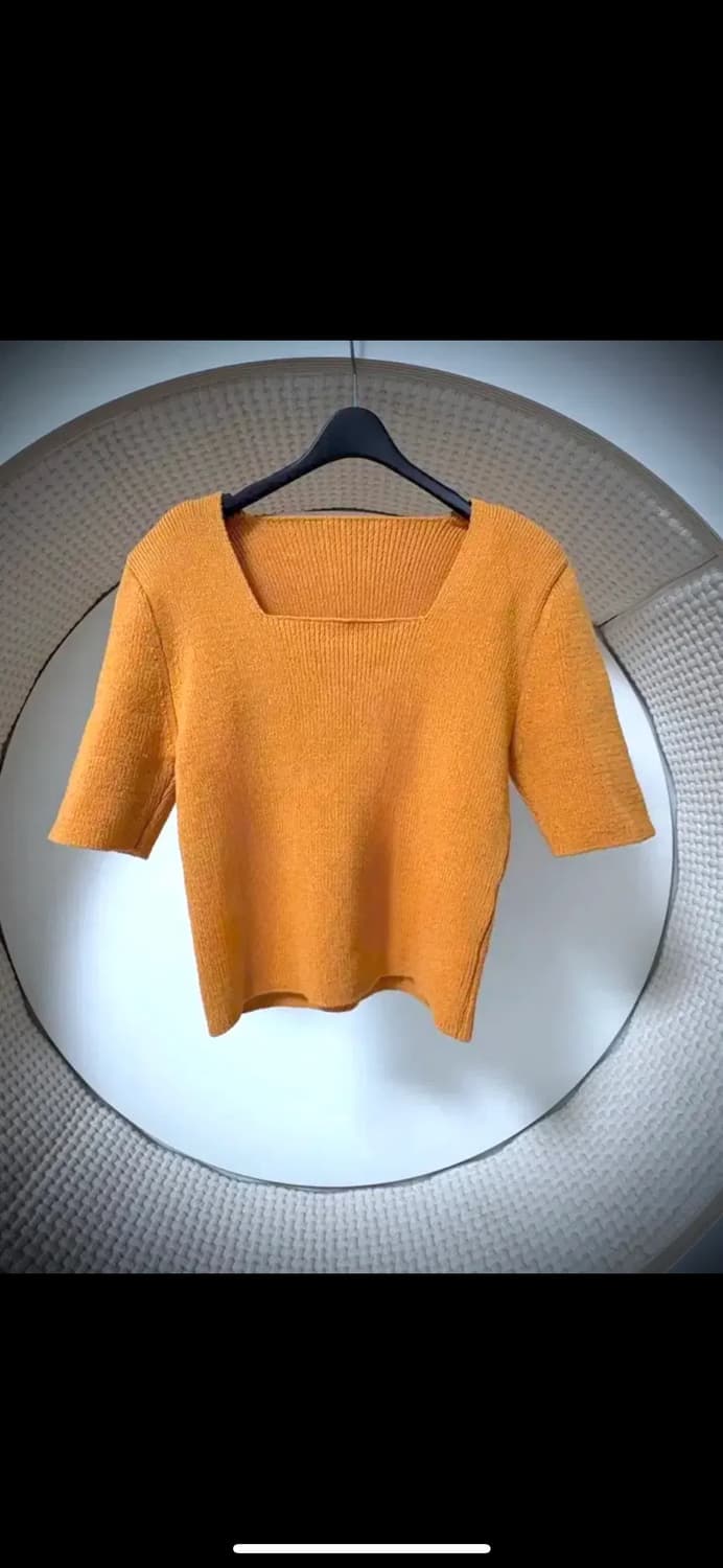 드래곤블루스 스퀘어넥 니트 오렌지 상품이미지5