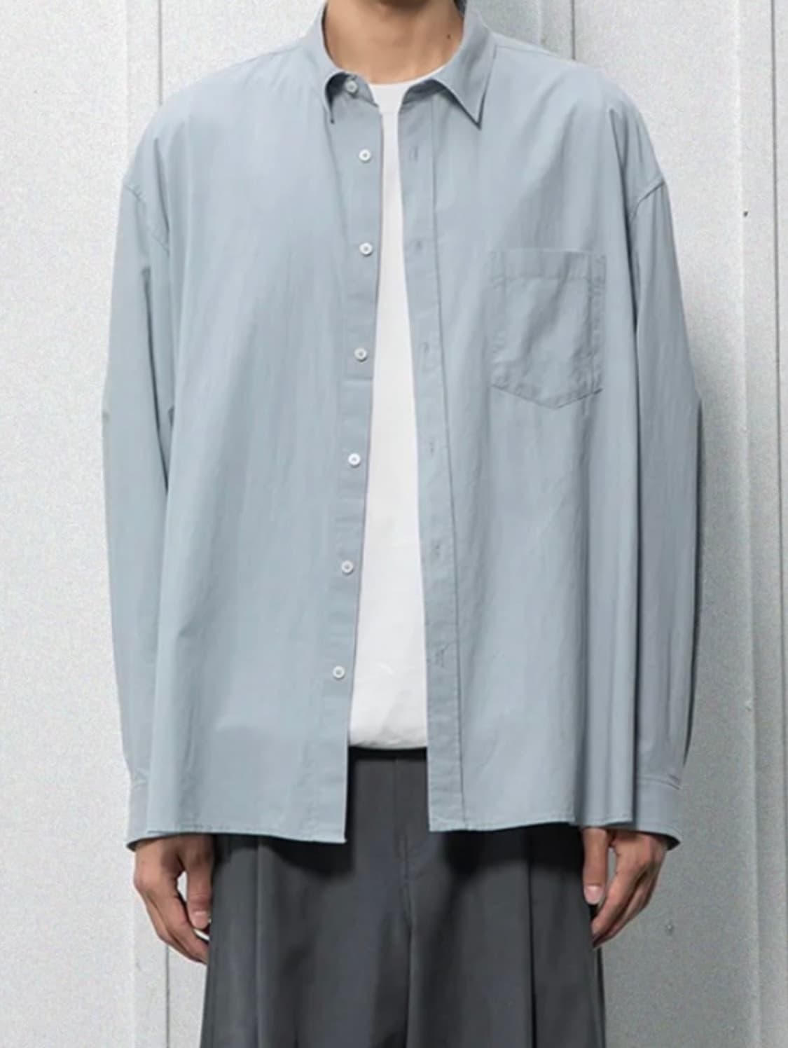 비긴 202 텐셀 코튼 셔츠 Pale green 상품이미지1