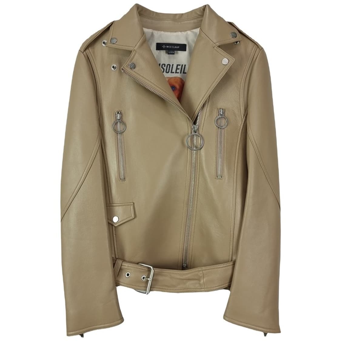 [나이스클랍] 리얼 램스킨 양가죽 사선 라이더 자켓 M19140 상품이미지2