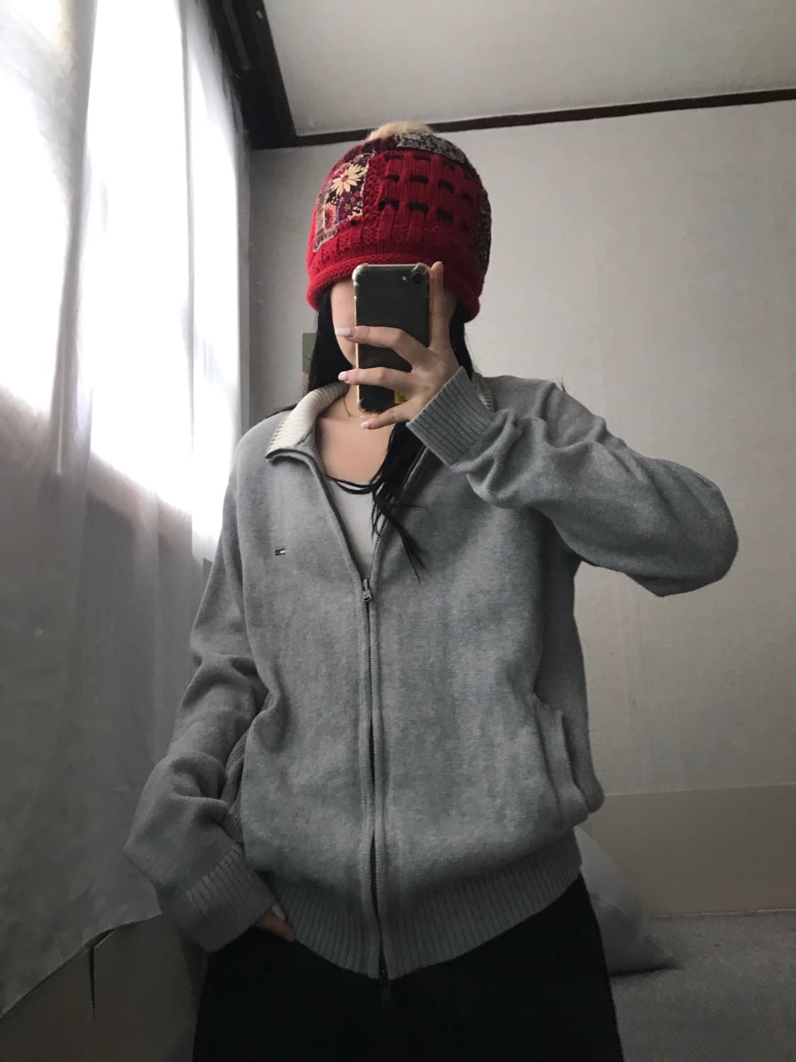 타미힐피거 그레이 루즈핏 니트집업 상품이미지5