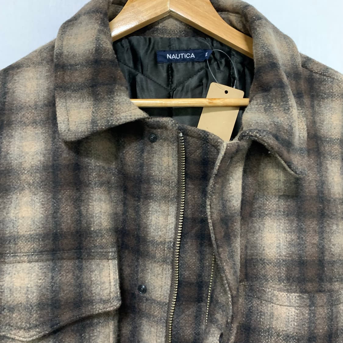 노티카 체크 울 숏 코트 자켓 빈티지 남녀공용 상품이미지5