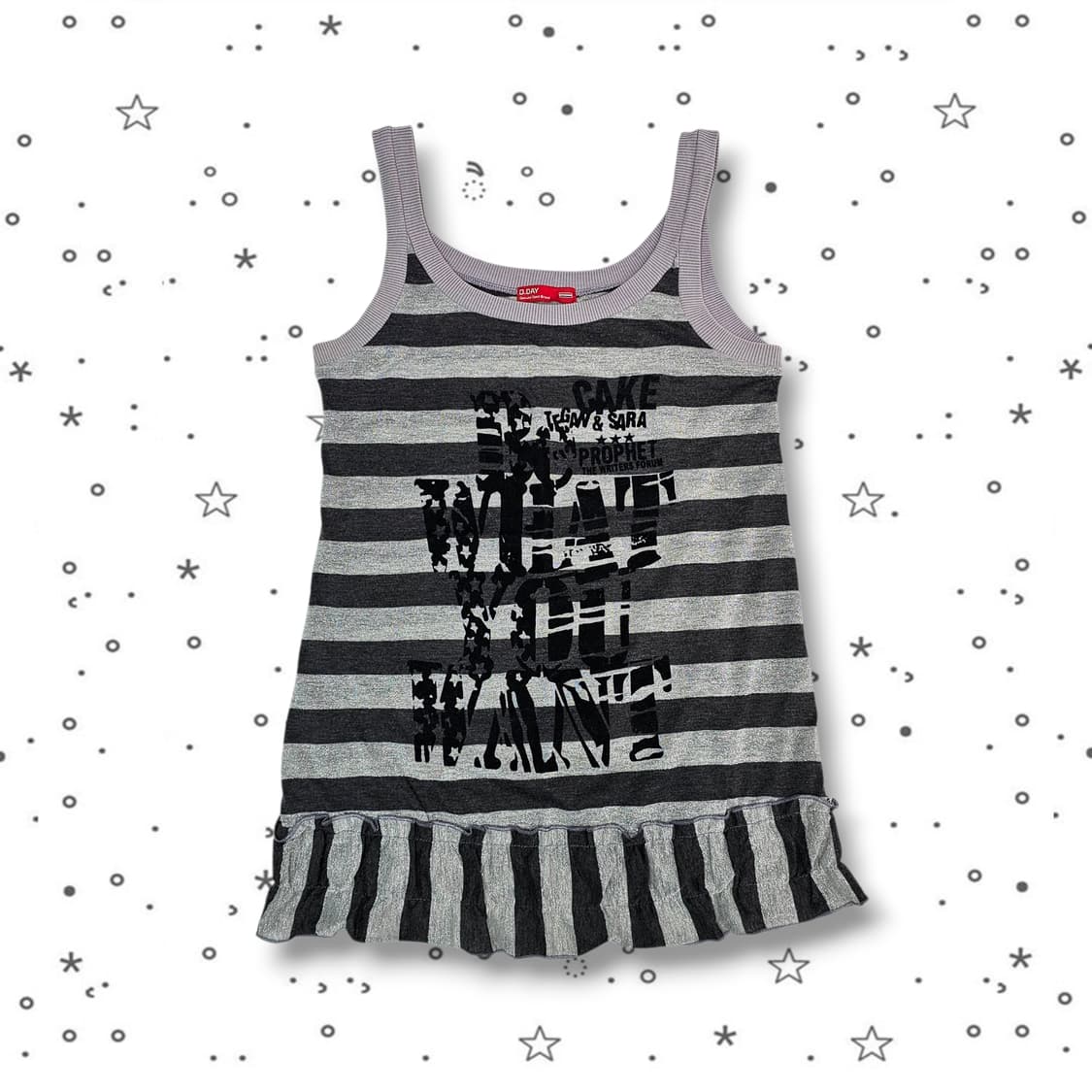 D.DAY 스트라이프 글리터 슬리브리스 상품이미지1