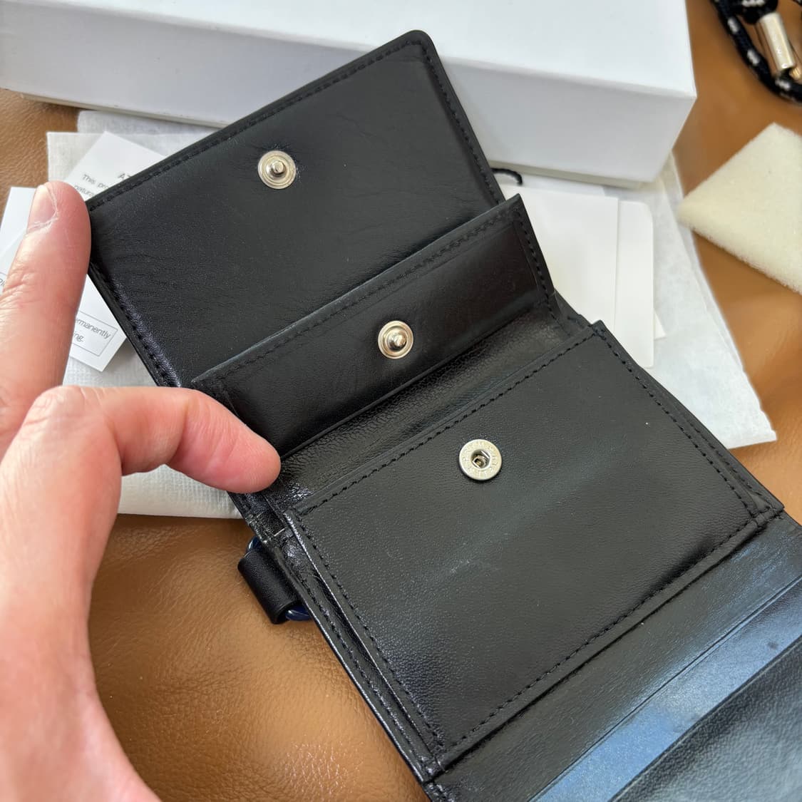 PORTER SACAI 포터 사카이 레더 월렛 지갑 블랙 상품이미지5