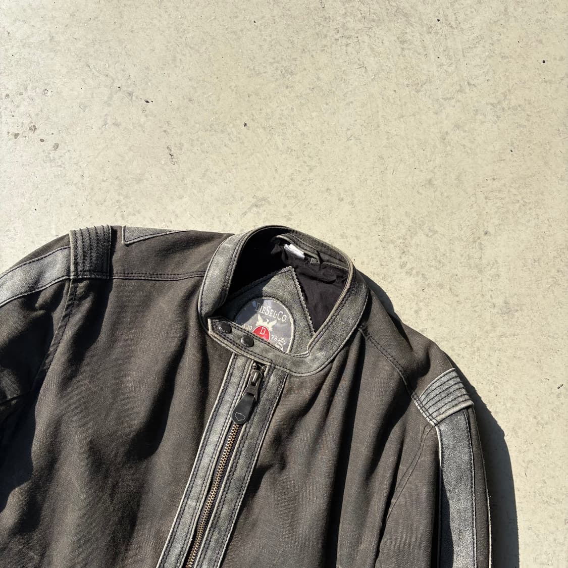 디젤 워시드 코튼&스웨이드 바이커 자켓 상품이미지2