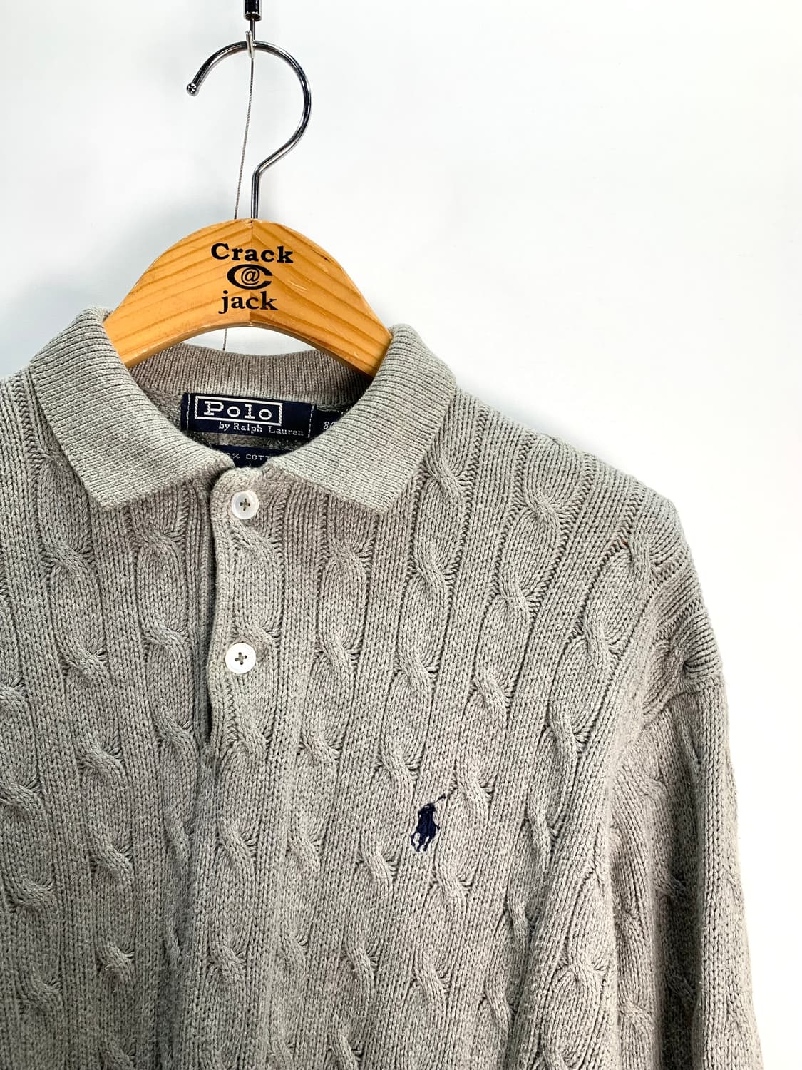 폴로 그레이 케이블 니트 상품이미지2