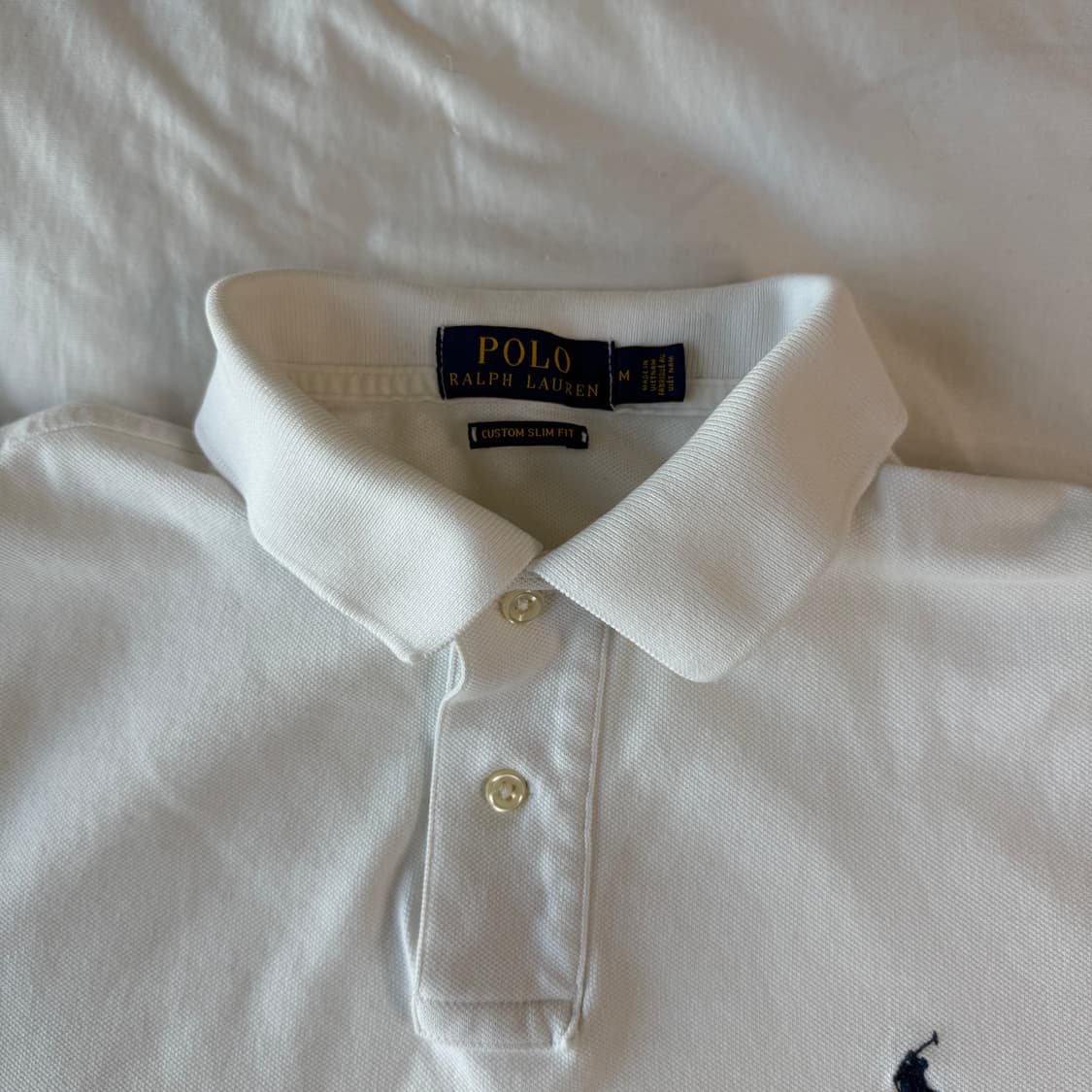 폴로 랄프로렌 화이트 네이비로고 카라티 M-L 사이즈 상품이미지3