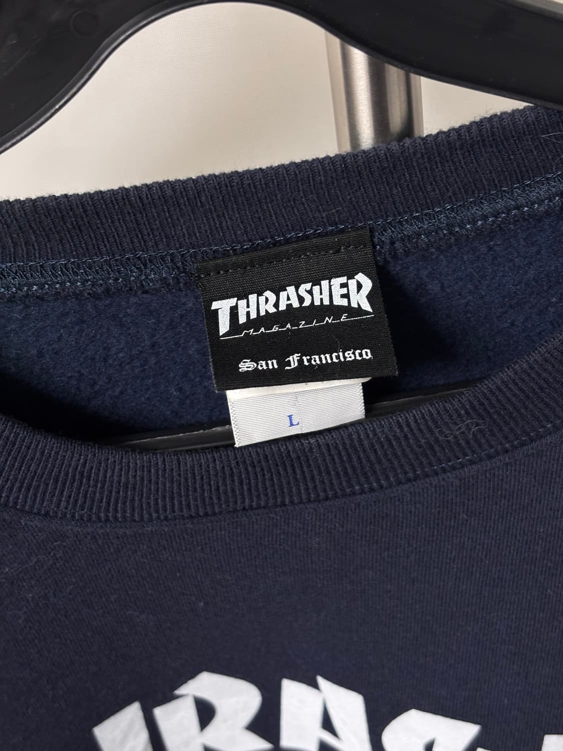 THRASHER 베이직 네이비 기모 맨투맨 상품이미지4