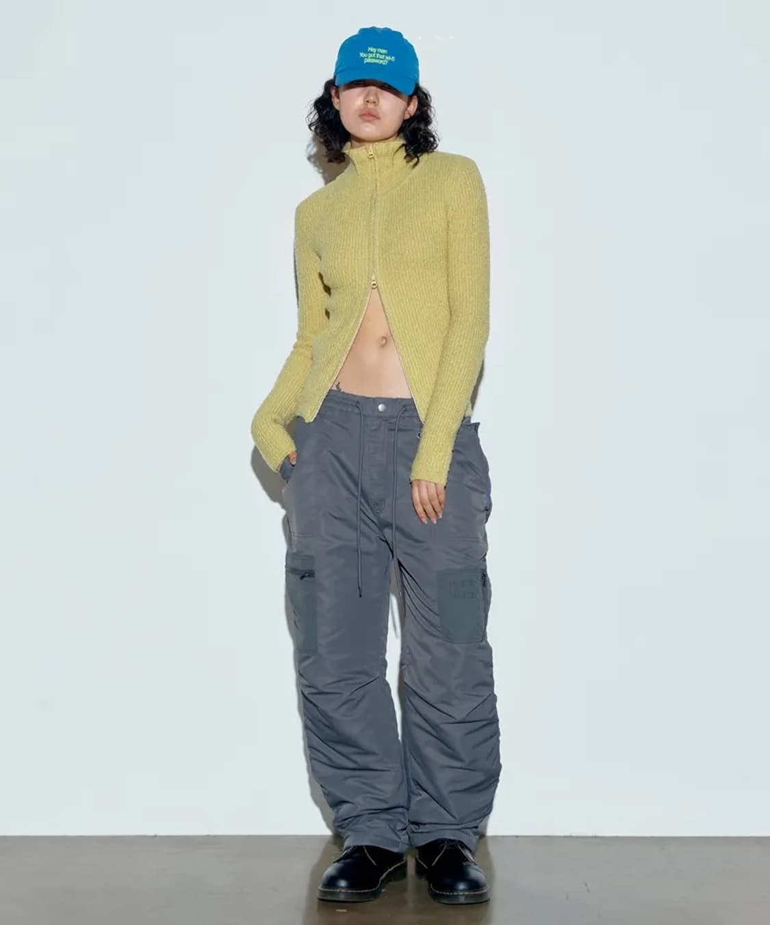 SCULPTOR Boucle Knit Zip-Up Lemon 상품이미지4