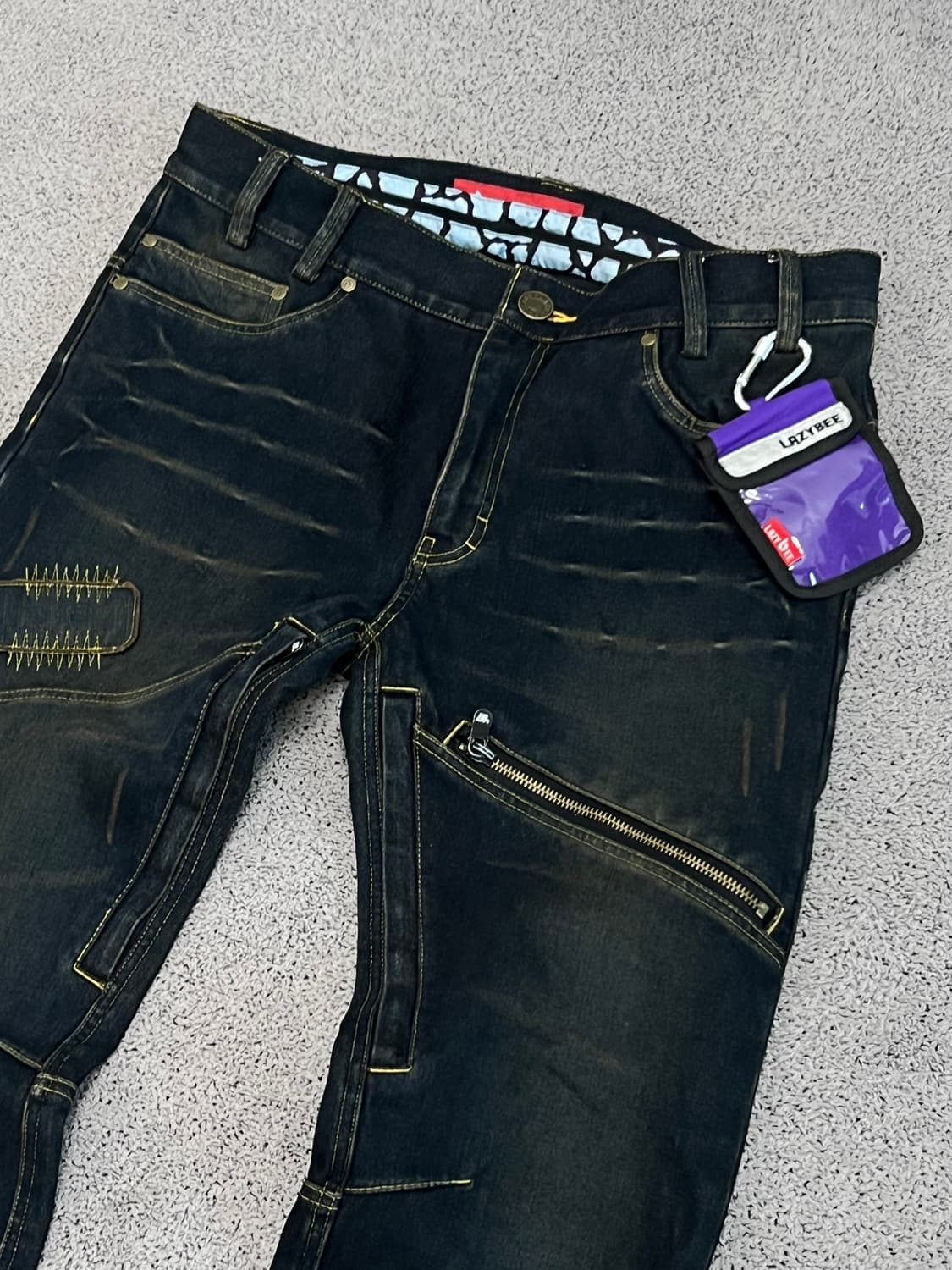 (L)  LAZYBEE 빈티지 진청 와이드 부츠컷 데님 팬츠 상품이미지2