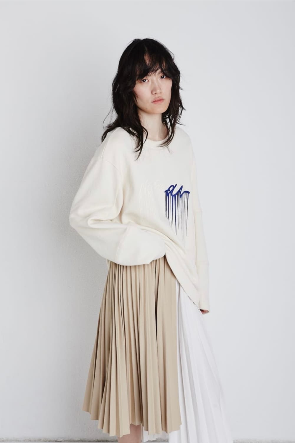 서리얼 벗 나이스 배색 플리츠 스커트 상품이미지2