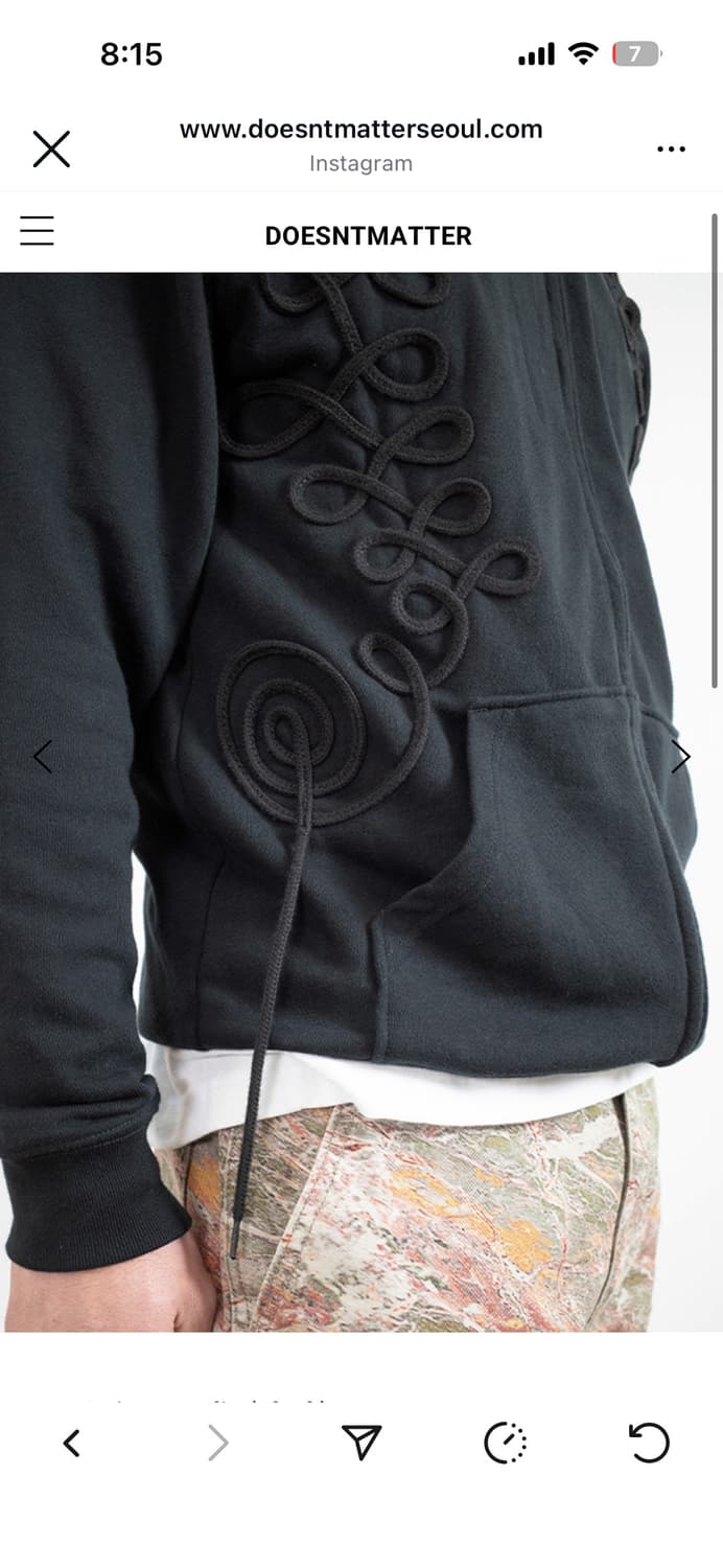 색상그레이로 교환또는 판매)더즌매러 Long String Hoodie 상품이미지2