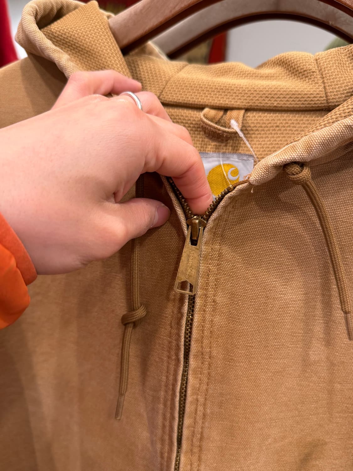 00s Carhartt 칼하트 덕 액티브 써멀 후드 워크 자켓 상품이미지3