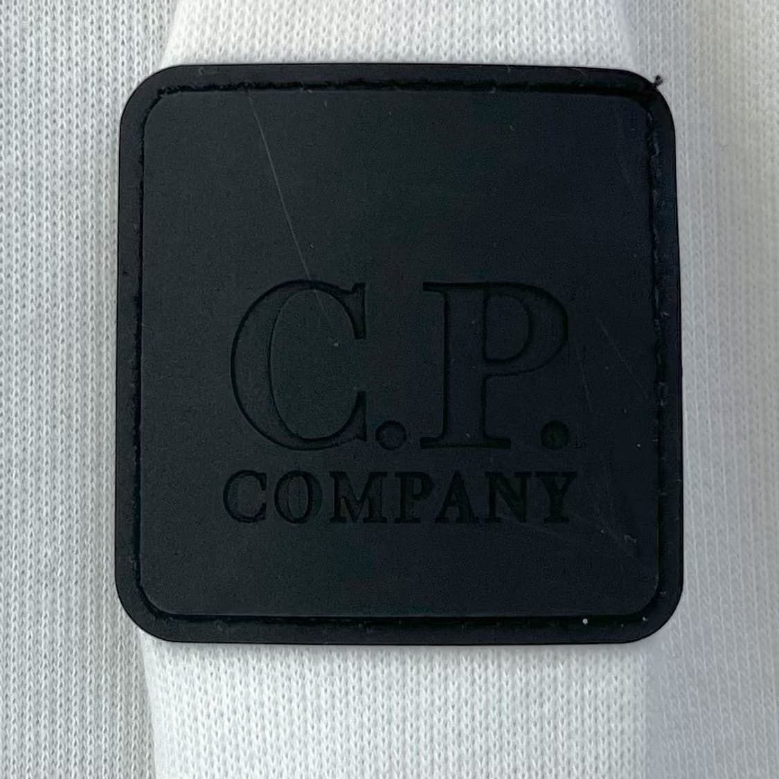 씨피 컴퍼니 블랙 스퀘어 와펜 화이트 코튼 후드집업 상품이미지6