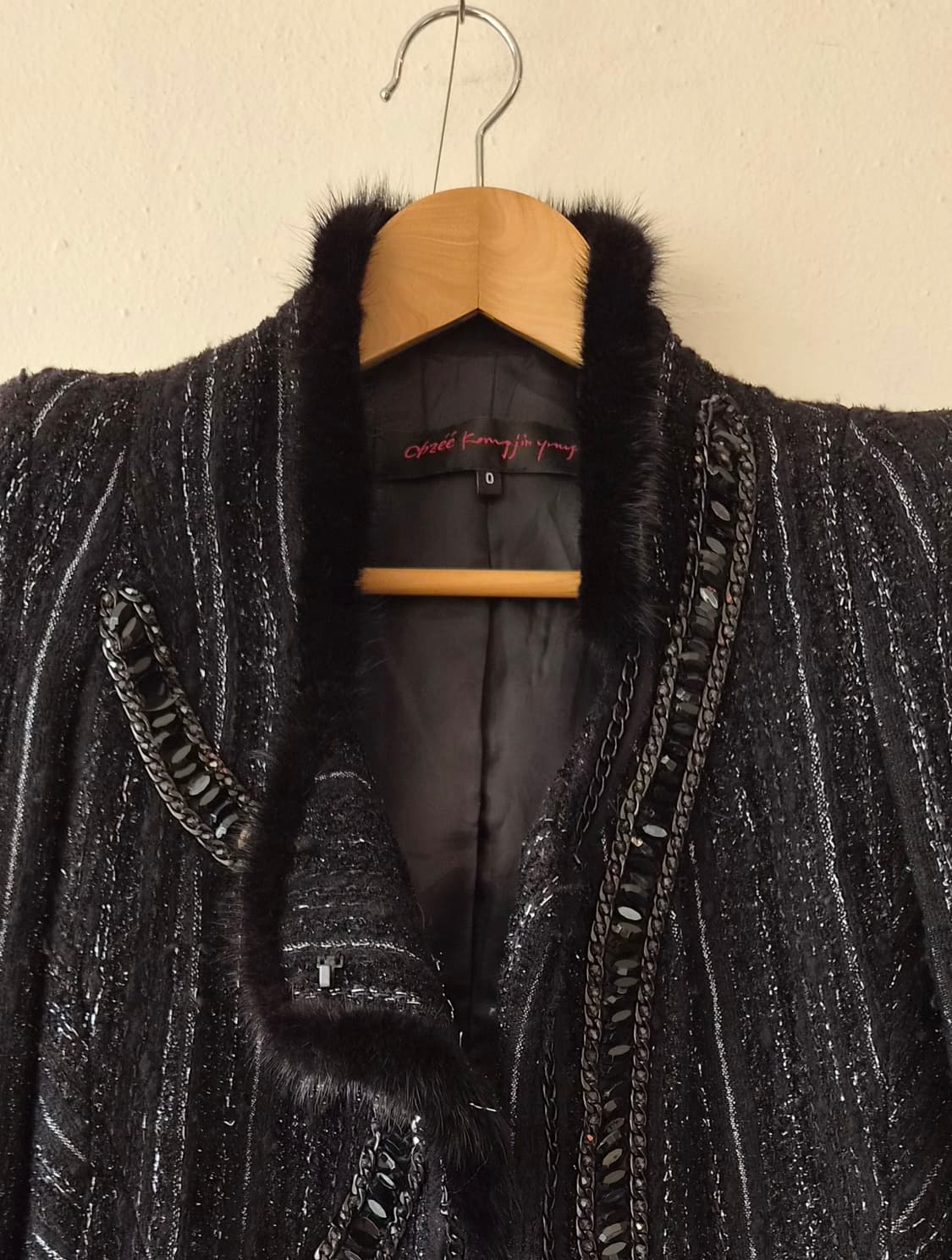 오브제 여성 비즈밍크울자켓 0사이즈 상품이미지1