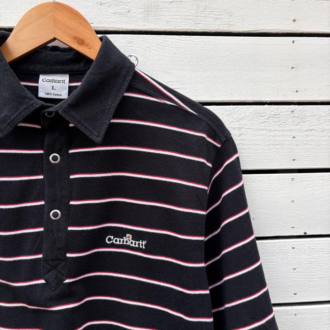 Carhartt 칼하트 스트라이프 반팔 카라티 상품이미지4