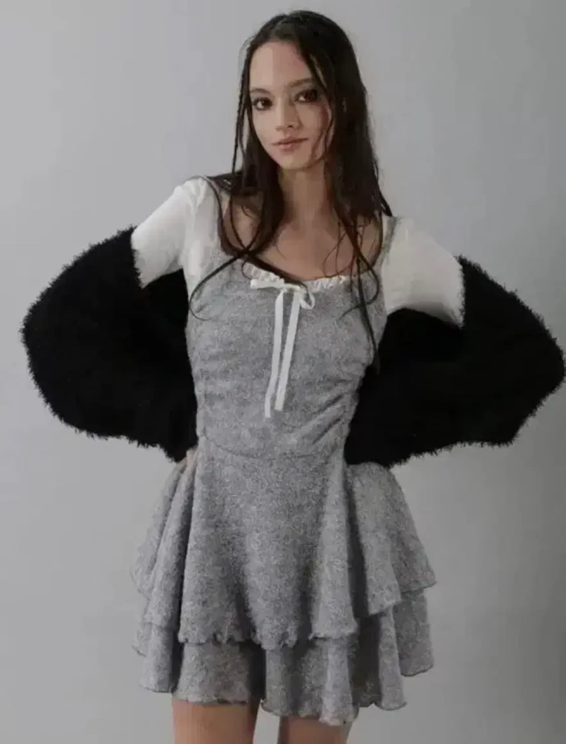 드라이로즈 스노우플레이크 볼레로 가디건 (블랙) 상품이미지1