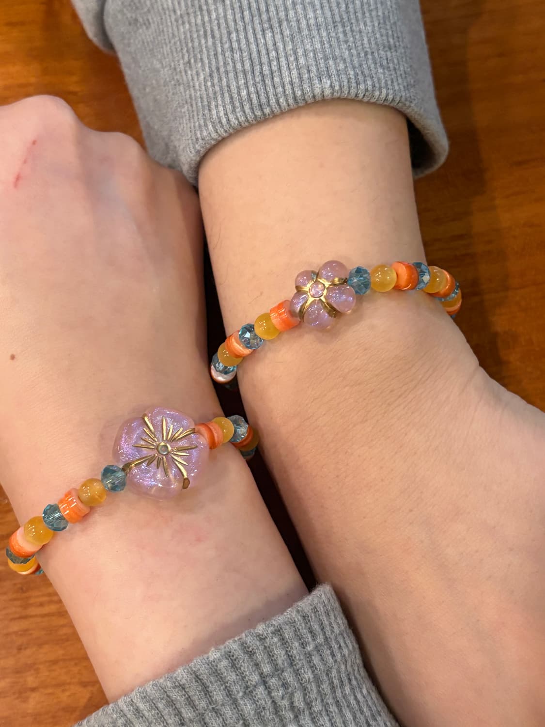 [핸드메이드] 비즈팔찌 (작은꽃) 상품이미지1