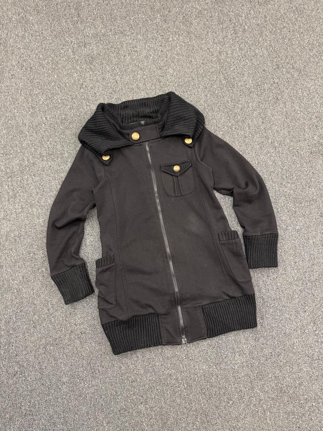 M)BEGUM 빈티지 여성 금장 레이어드 풀집업 상품이미지2