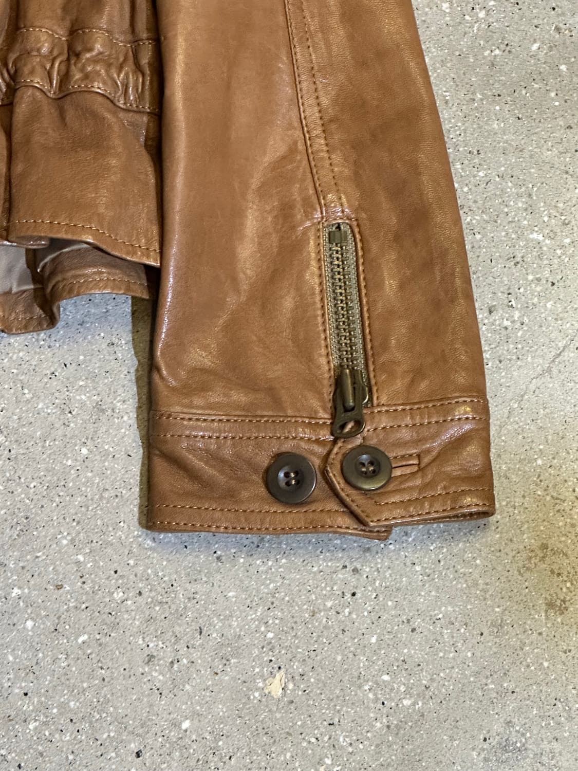 VINTAGE 빈티지 브라운 2-WAY 가죽자켓 상품이미지6