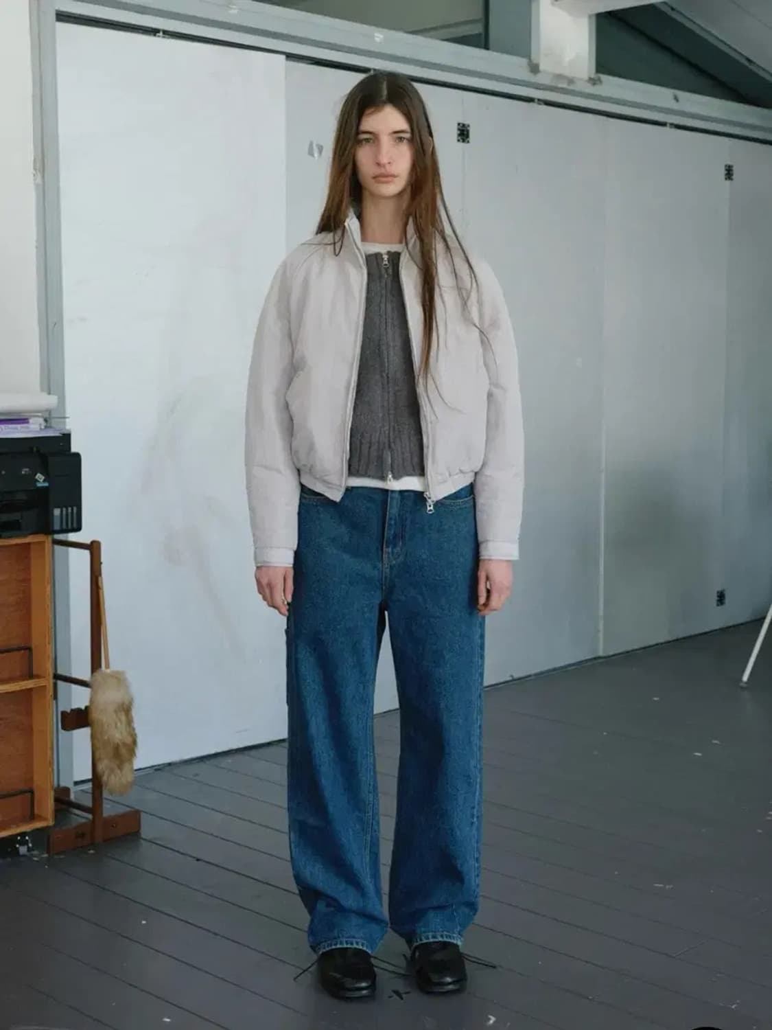 Poszer 포저 패디드 집업자켓 라이트그레이 상품이미지1