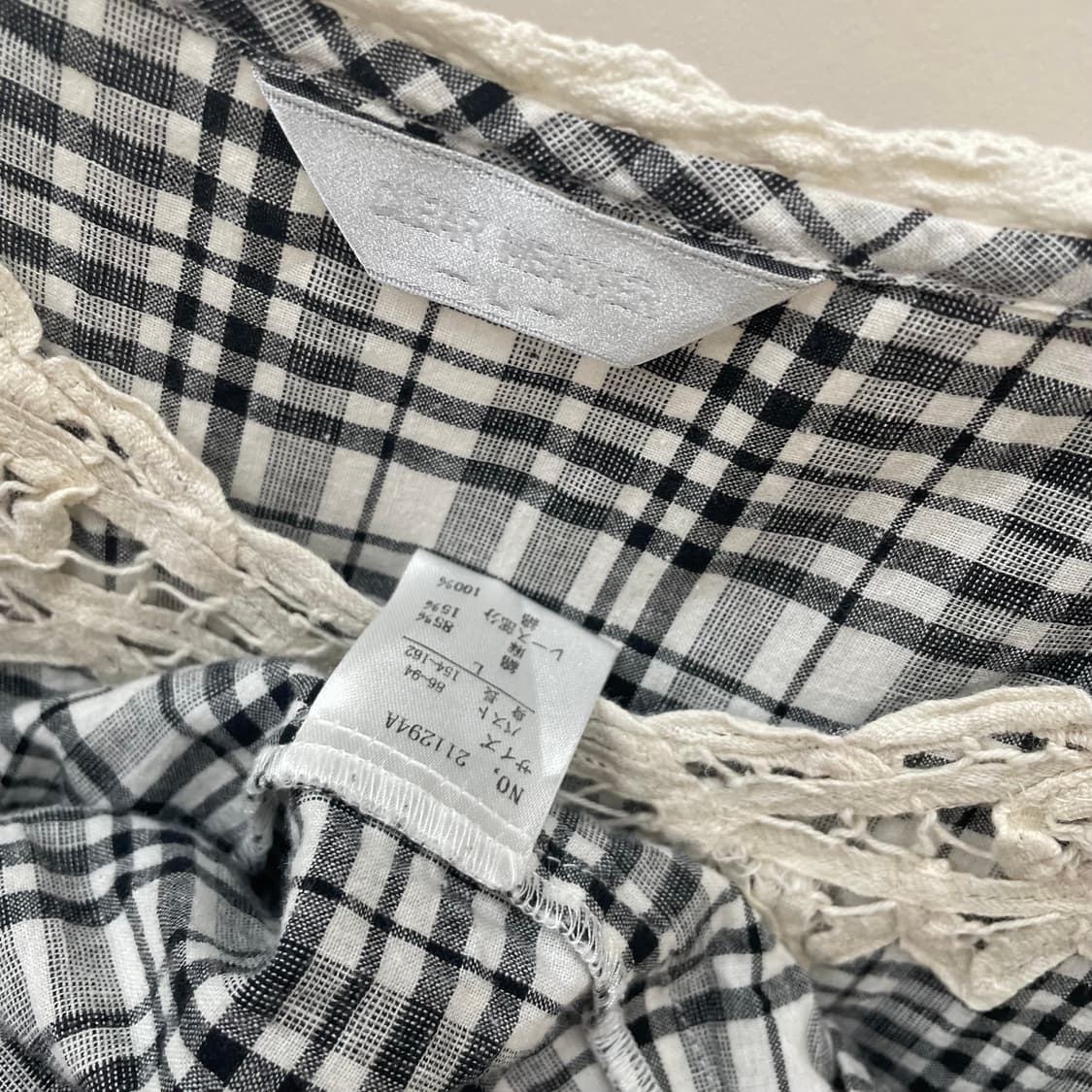 모리 페어리 레이스 포인트 체크 캉캉 끈나시 원피스 상품이미지6