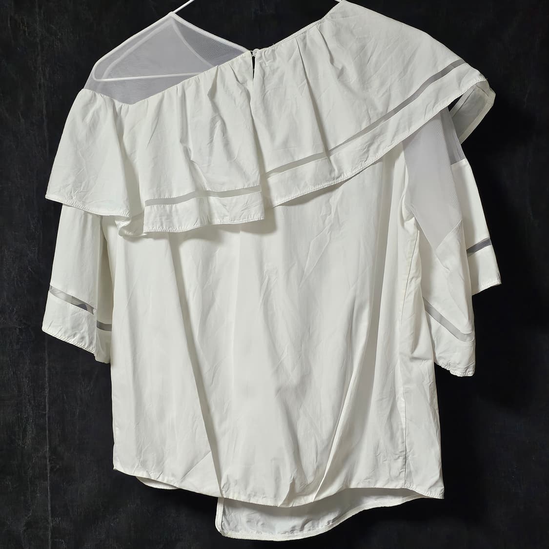 55~66한섬 타임  프릴 블라우스 F 화이트 상품이미지2