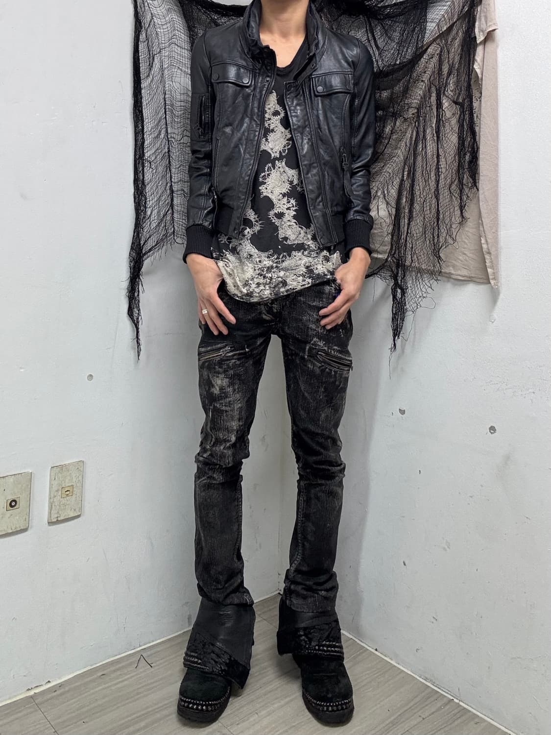 [Leather] SHELL Leather Black Gimmick Cr 상품이미지2