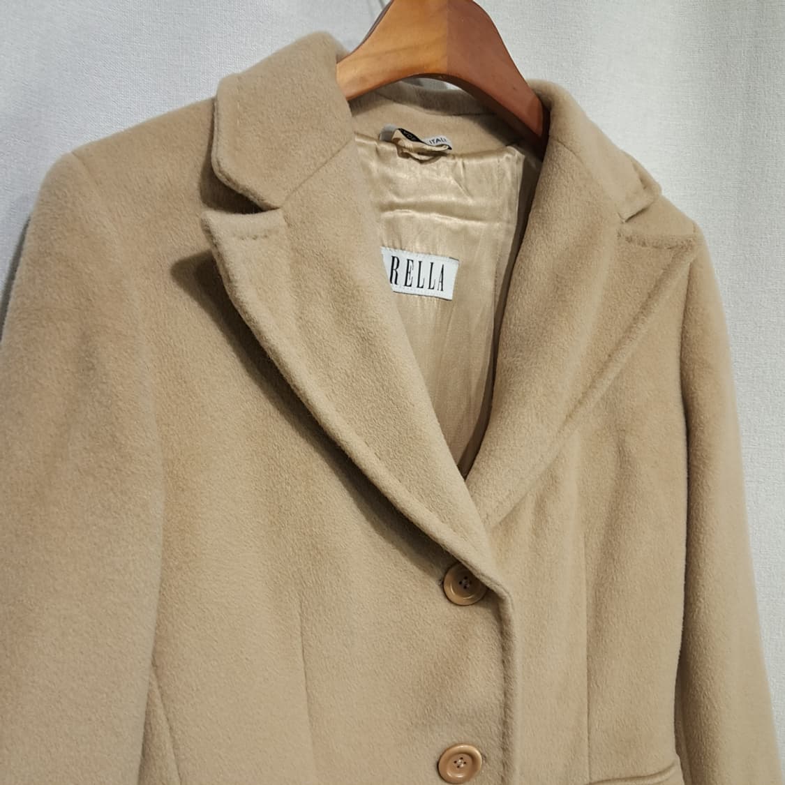 CL283 L 마렐라 90s 이태리판 울캐시미어 싱글 카멜 코트 상품이미지9