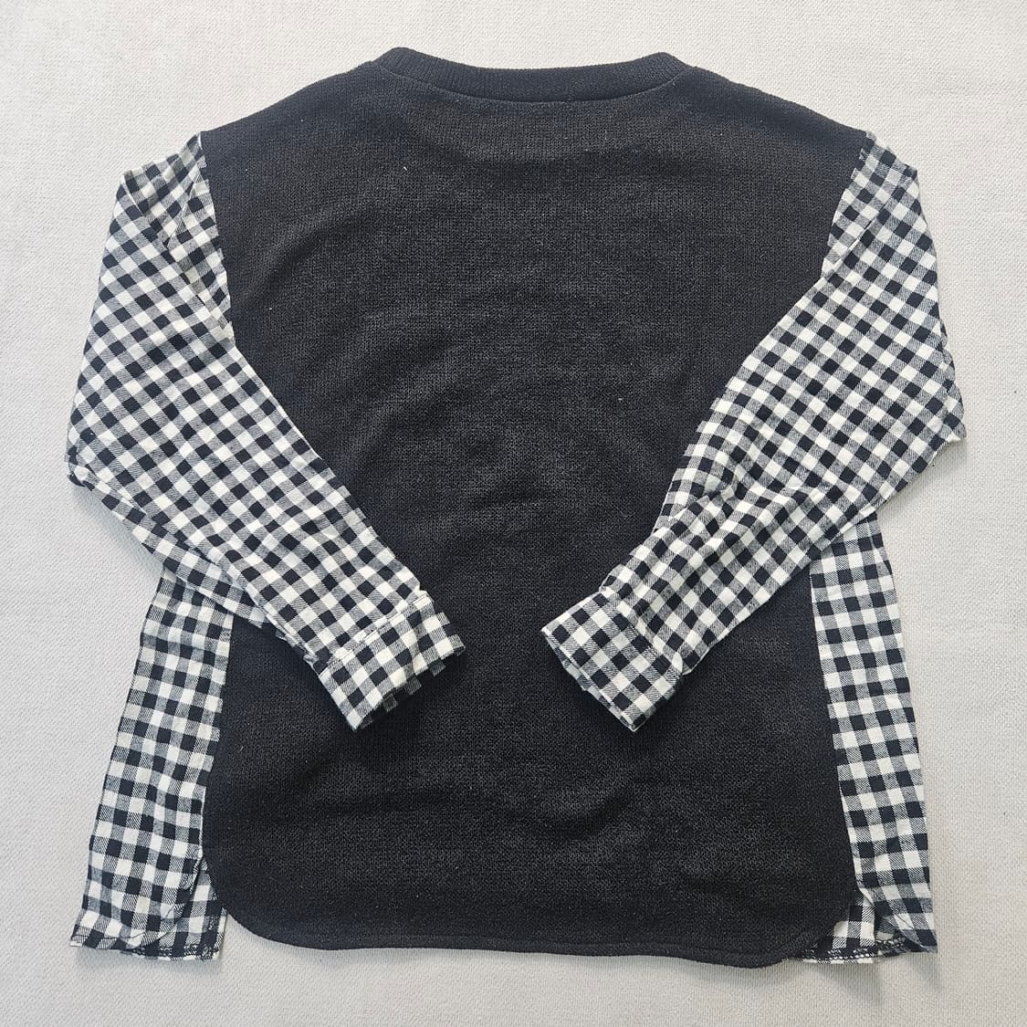 90 YESSE 여성 체크소매 긴팔티 0403Y 상품이미지2