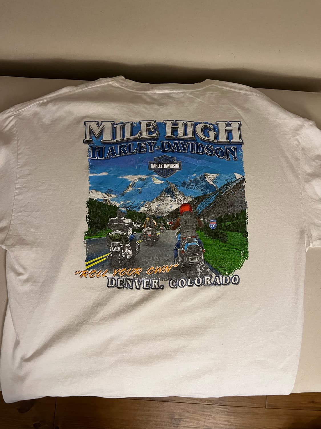 90 할리데이비슨 MILE HIGH 롱슬리브 XL 화이트 상품이미지2