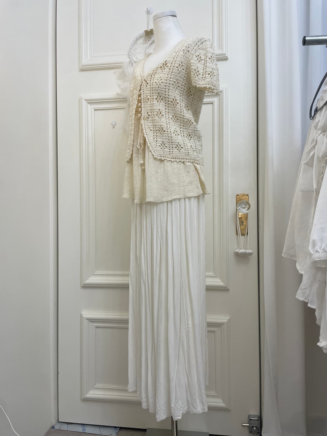 ivory crochet knit sleeveless&cardigan&s 상품이미지2