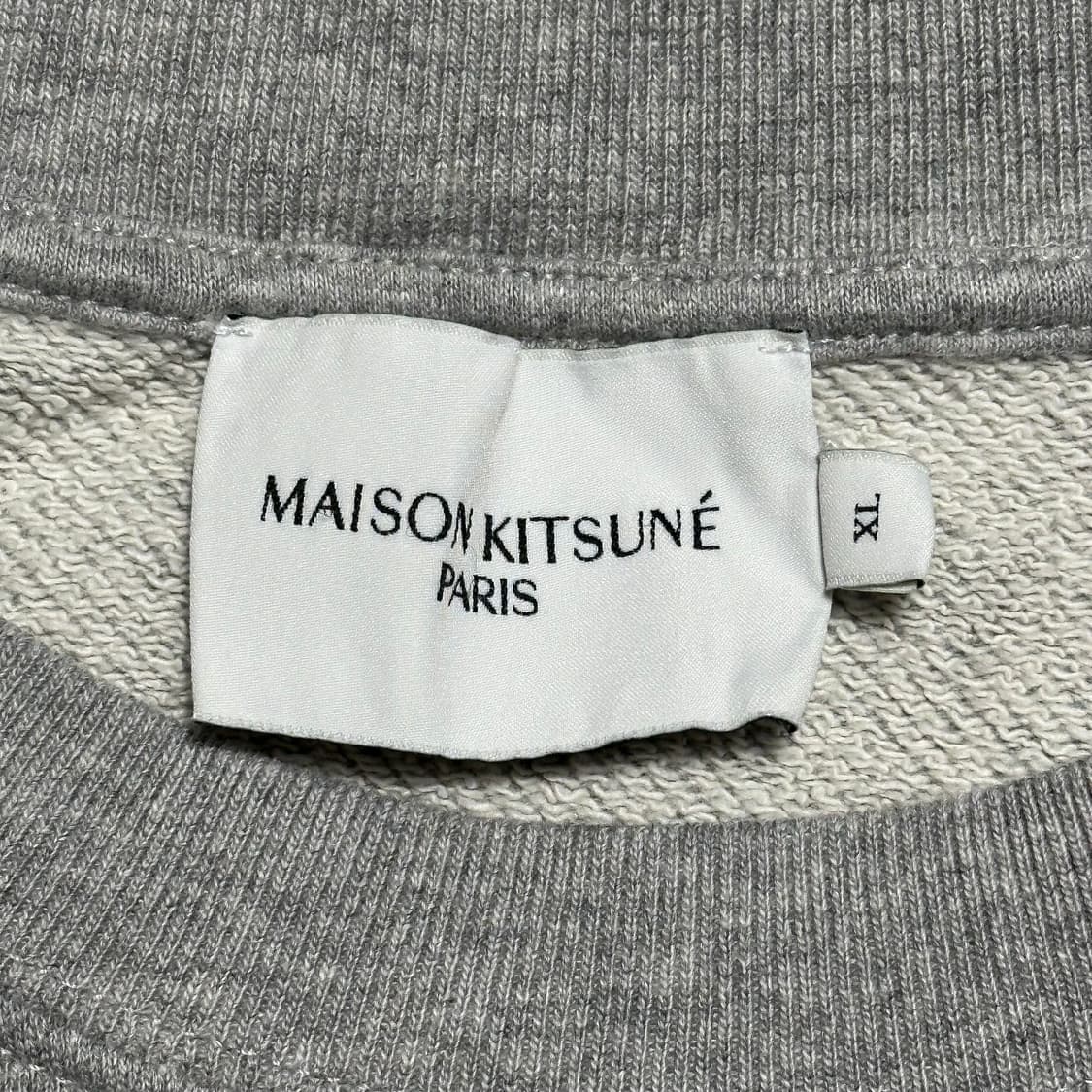 XL 메종키츠네 트리컬러 폭스 그레이 맨투맨 상품이미지4