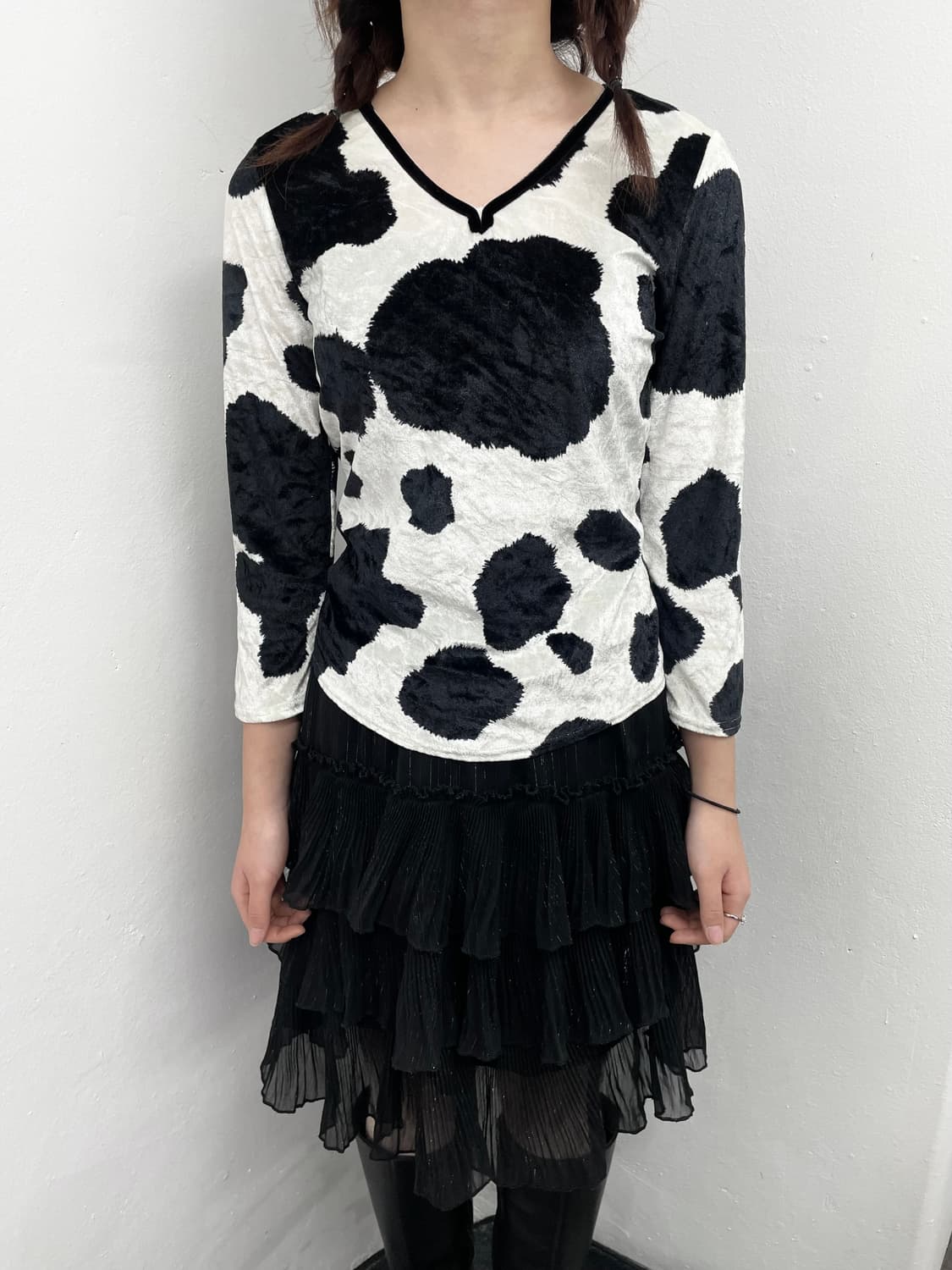 블랙 글리터 캉캉 프릴 스커트 상품이미지5